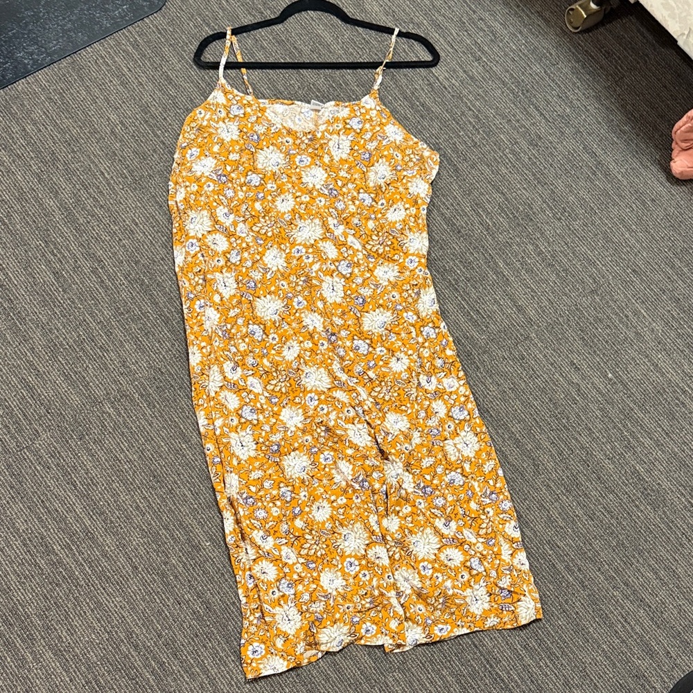 Old Navy Yellow Floral Midi Dress